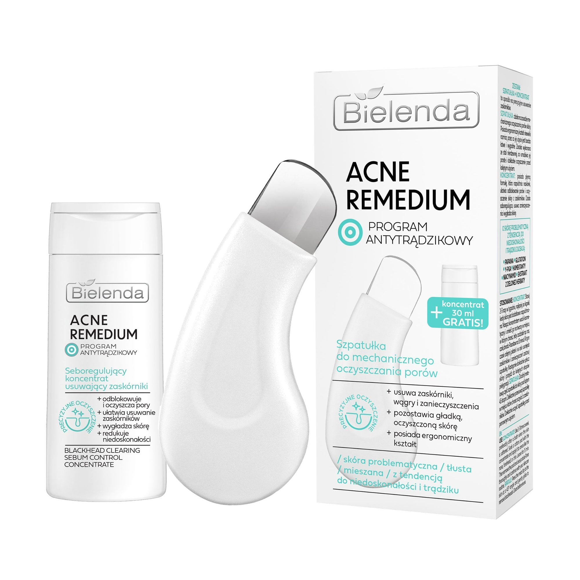 Набір для обличчя Bielenda Acne Remedium (концентрат, 30 мл + шпатель, 1 шт)